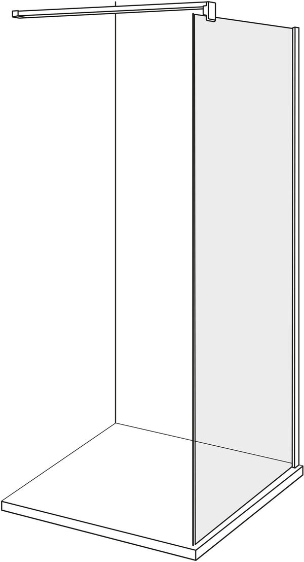 Freistehende Seitenwand Alterna lin.3 schwarz matt Echtglas klar CareTec Pro image number 0