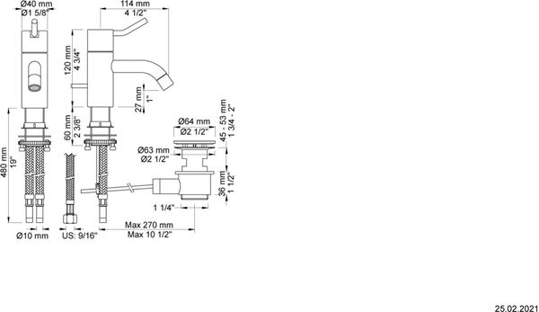 Mélangeur monobloc Vola Acier inoxydable mat image number 1