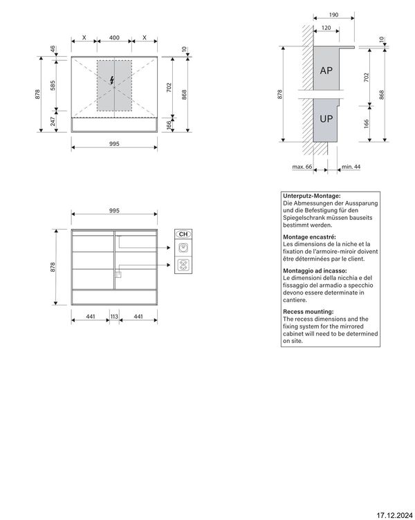 Spiegelschrank Alterna ola LED plus weiss Lichtfarbe stufenlos verstellbar 2000-6500 K image number 1