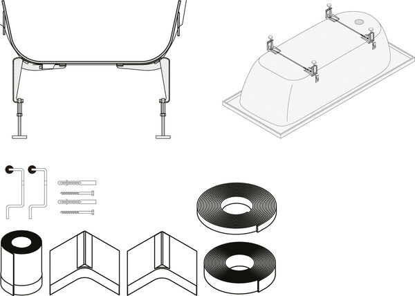 Badewannen Montageset Schmidlin, Dichtband 4 m   image number 0