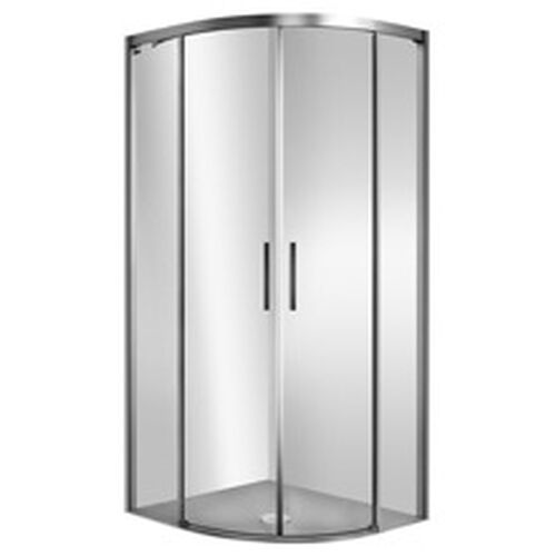 Eckeinstieg Duscholux Bella Vita 3 Viertelkreis Silber hochglanzeloxiert Echtglas klar CareTec Pro