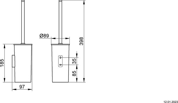 Porte-balai de WC Keuco Collection Moll Chrom&eacute;-anthracite image number 1