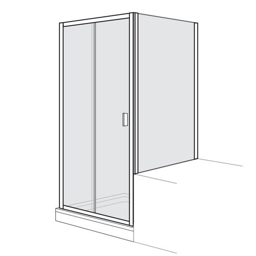 Gleittüre Duscholux Optima 400 Silbereloxiert Echtglas klar