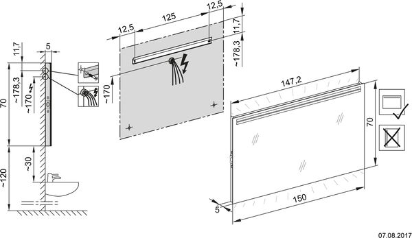 Miroir lumineux Schneider Aranga LED image number 1