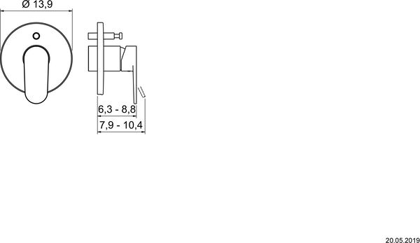 Bademischer-Endmontageset Alterna architect verchromt image number 1