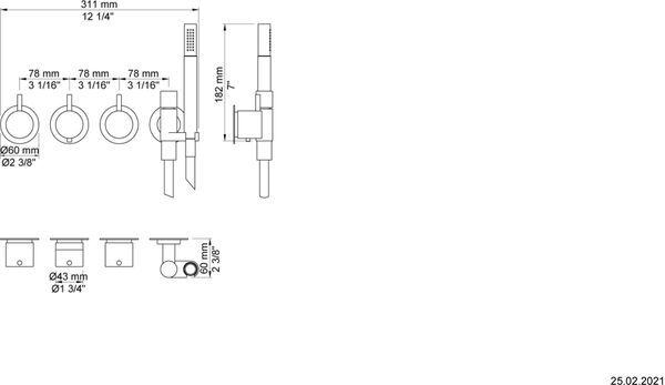 Bade- und Duschmischer Vola 5000 Schwarz matt image number 1