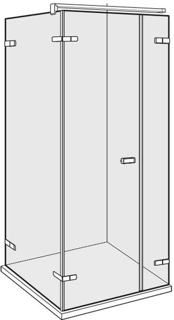 Porte battante Duscholux Viva Couleur acier inoxydable Verre clair CareTec Pro image number 0