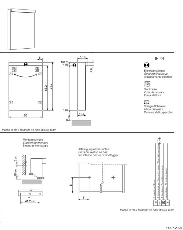 Spiegelschrank Alterna primo LED Weiss Lichtfarbe Neutralweiss 4000 K image number 1
