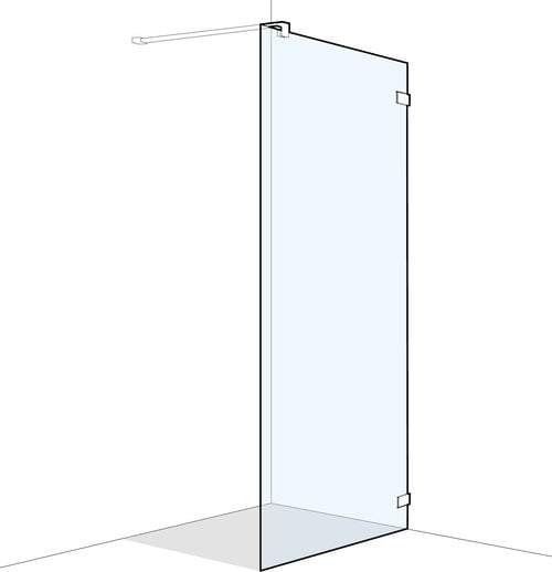 Parete laterale a posa libera Koralle S606 Plus Cromato Vetro trasparente