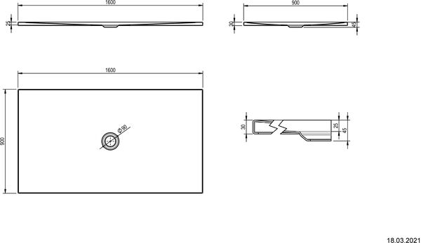 Receveur de douche Schmidlin Floor Blanc image number 1