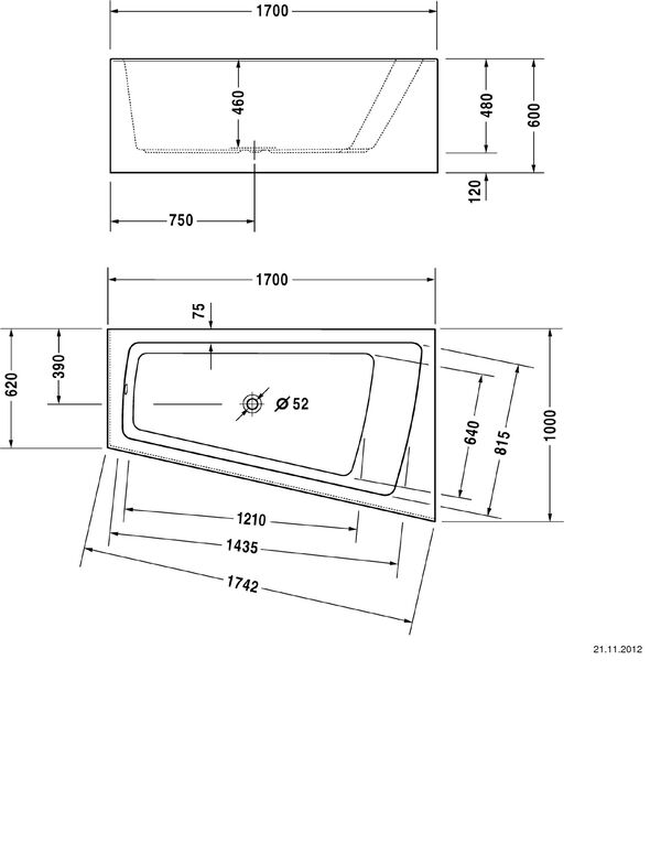 Eckbadewanne Duravit Paiova mit angeformter Schürze weiss image number 1