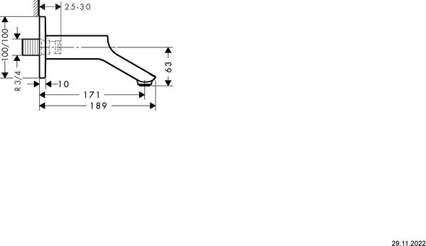 Goulot de baignoire Axor Urquiola Chromé image number 1