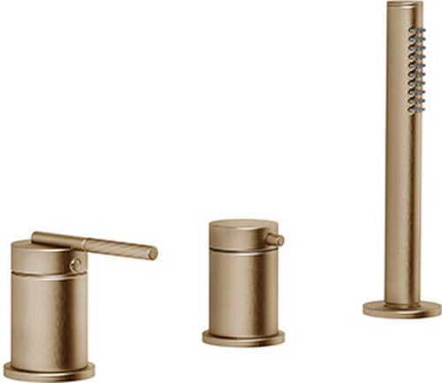 Wannenf&uuml;llkombination Gessi Ingranaggio 3-Loch Warm bronze brushed PVD