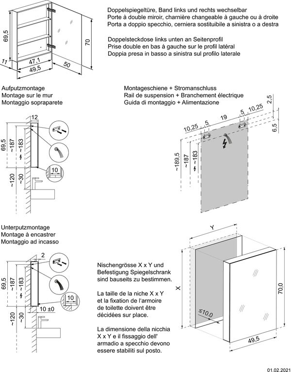 Armoire de toilette Schneider Easy blanc image number 1