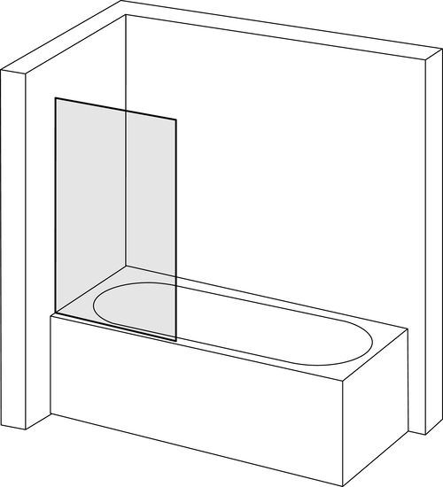 Parete laterale a posa libera Alterna lin.3 Vetro trasparente CareTec Pro