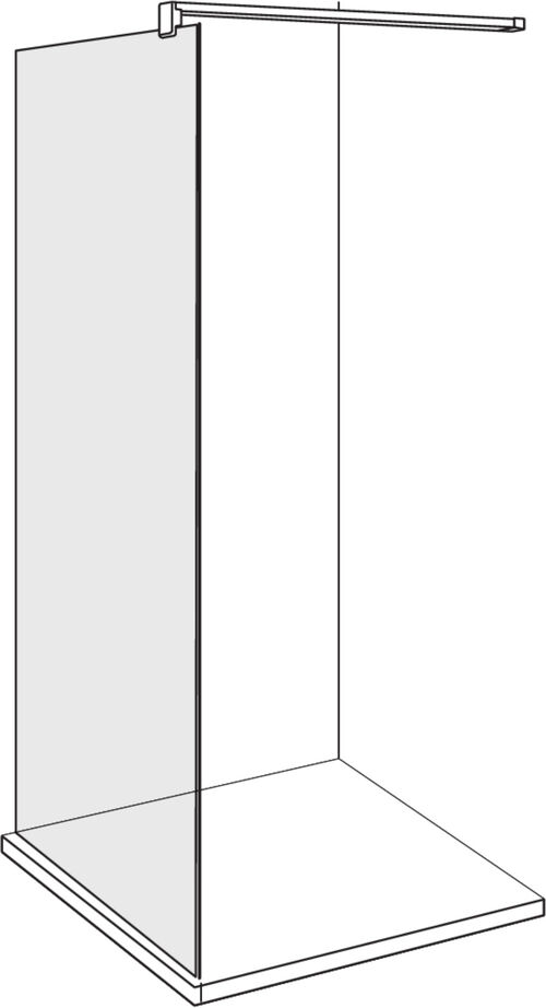 Freistehende Seitenwand Alterna lin.3 Finox Echtglas klar CareTec Pro