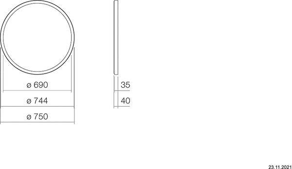 Lichtspiegel Laufen Yva Weiss matt image number 1