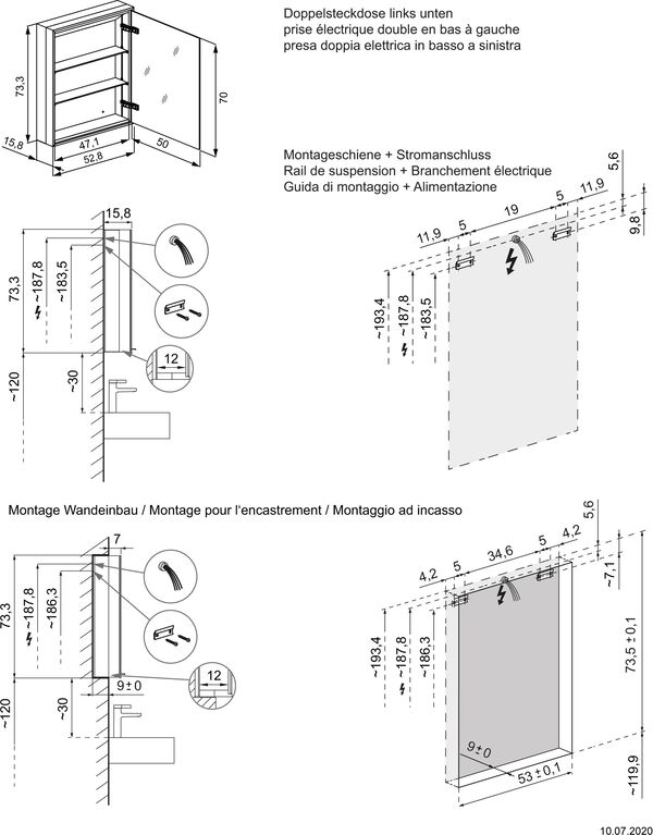 Spiegelschrank Schneider Glow classic HCL Schwarz matt image number 1