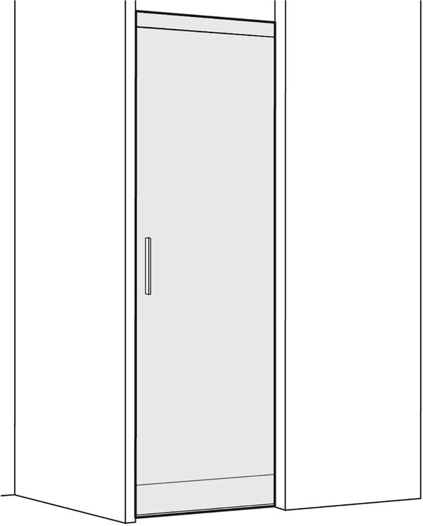 Gleittüre Koralle S606 Plus weiss Echtglas klar Duschguard image number 0