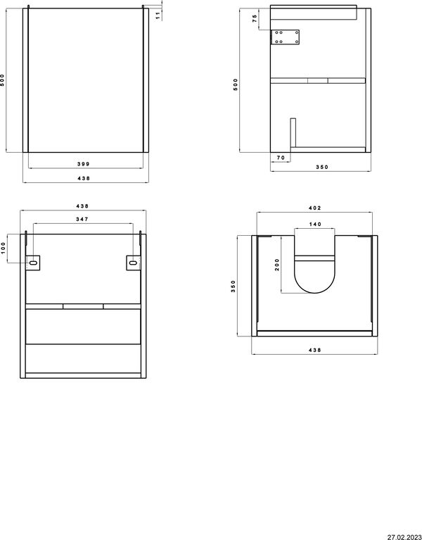 Meuble sous-lavabo Alterna calea S Ch&ecirc;ne Sherman anthracite image number 1