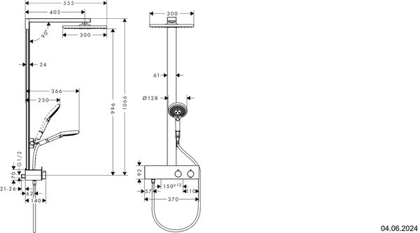 Showerpipe Hansgrohe Raindance E 300 verchromt image number 1