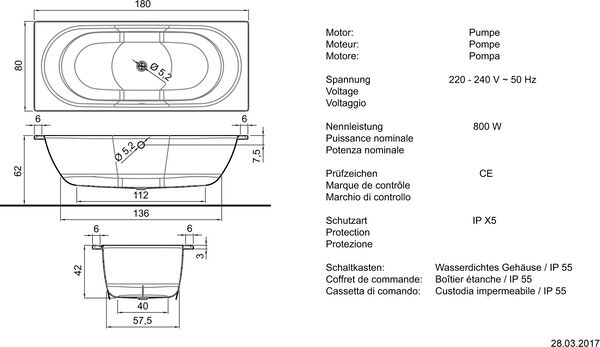 Whirlwanne Schmidlin Duett Jet-System weiss Cleaneffekt Düsen und Garnituren verchromt image number 1