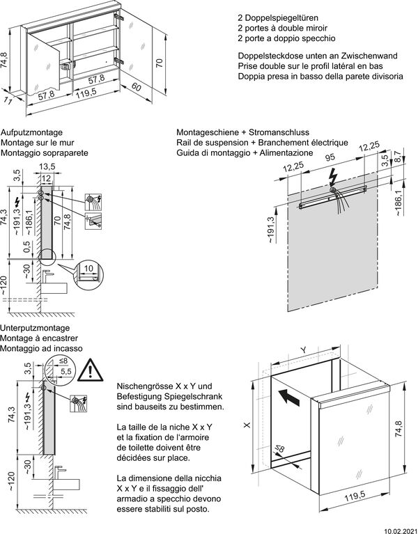 Spiegelschrank Schneider Low plus LED Schwarz matt image number 1