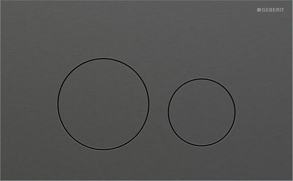 Bet&auml;tigungsplatte Geberit Sigma40 round Schwarzchrom Easy-to-clean-beschichtet image number 0