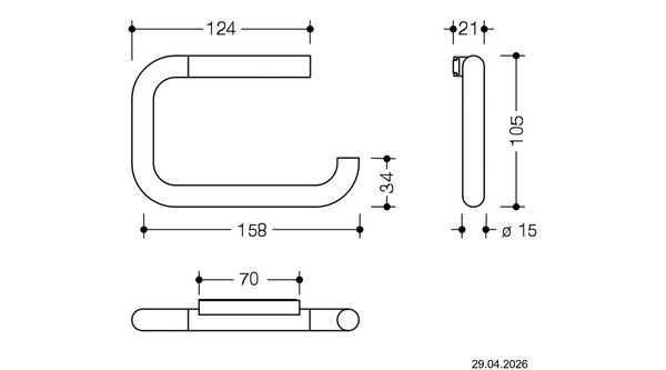 Porte-papier Hewi System 480 Acier inoxydable brillant Standard image number 1