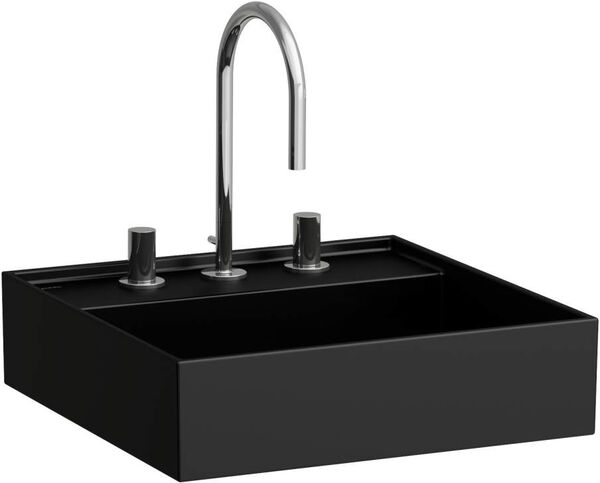 Wandbecken Laufen Kartell 46 x 46 cm, 3 Armaturenlöcher ohne Überlauf Ablaufventil image number 0