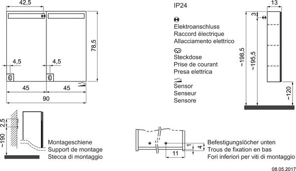 Spiegelschrank Sidler Cubango LED silbereloxiert image number 1