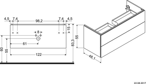 Waschtischmöbel L-Cube graphit matt image number 1