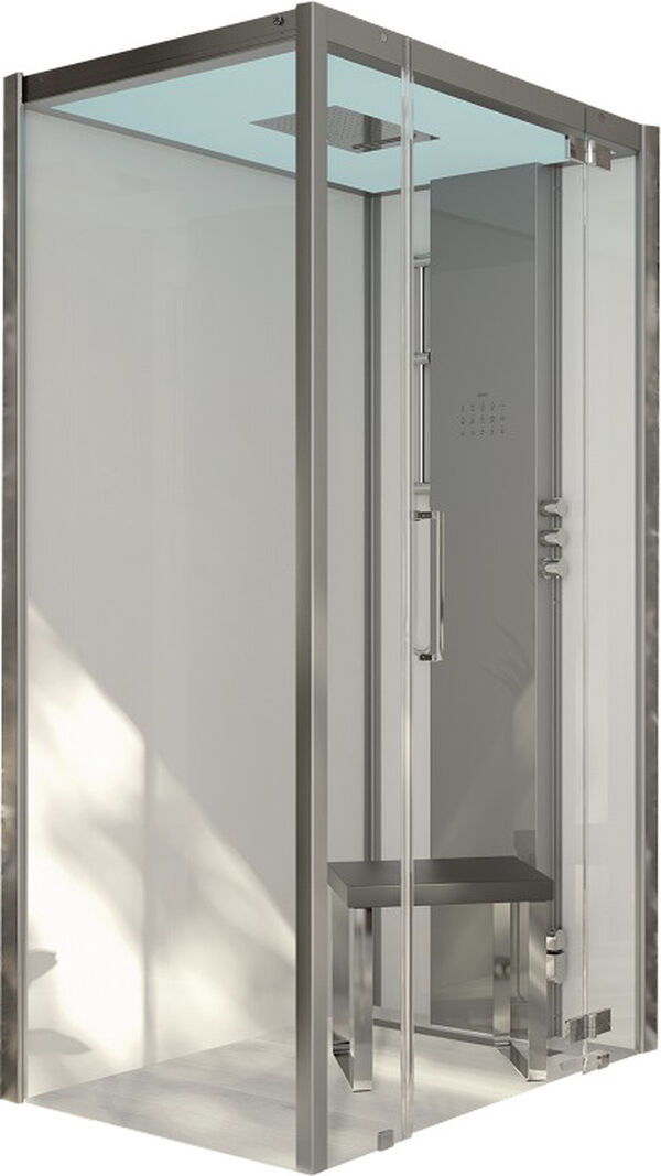 Dampfdusche Hoesch Sense Perience weiss Echtglas klar EverClean image number 0