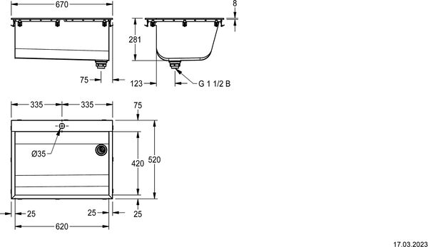 Waschtrog KWC Sirius BS323N-Einbau image number 1