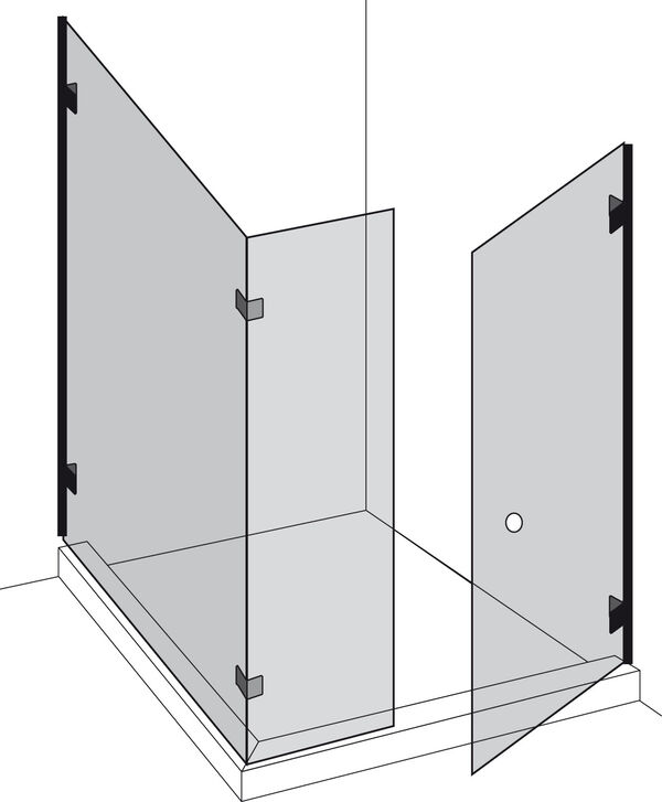 Cabine d'angle Renner Atelier TSS 90 Manufaktur Chrom&eacute; Verre clair image number 0