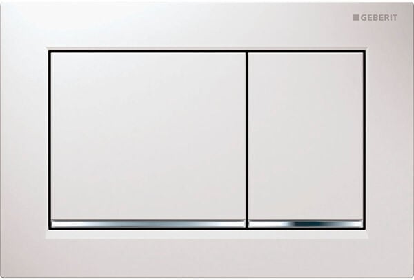 Placca di comando Geberit Omega20 square, comando per risciaquo parziale o completo image number 0