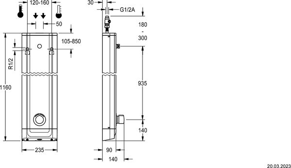 Duschpaneel KWC F5SM2020 Edelstahl glanz image number 1