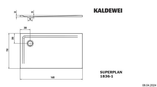 Duschenwanne Kaldewei Superplan schwarz matt Gleitschutz Secure Plus image number 1