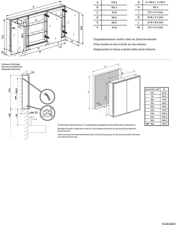 Armoire de toilette Alterna viso LED plus blanc image number 1