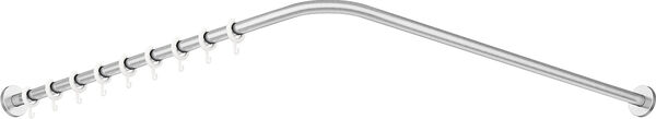 Astra per tende da doccia Hewi 900, 100 x 100 cm, &Oslash; 25 mm, con anelli per tenda da doccia, image number 0