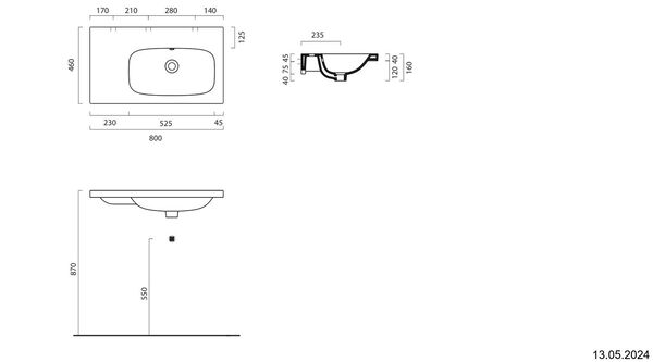 Lavabo Alterna dinea 80 x 46 cm Blanc Cleaneffekt image number 1