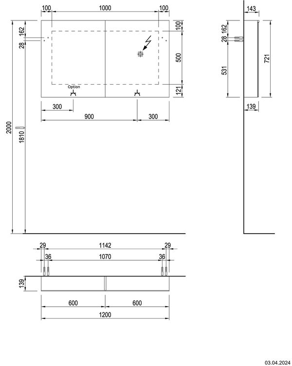 Spiegelschrank Alterna aniani LED plus premium weiss Lichtfarbe stufenlos verstellbar 2700-6500 K image number 2