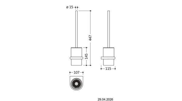 Porte-balai de WC Hewi System 480 Gris fonc&eacute; Peint par poudrage image number 1