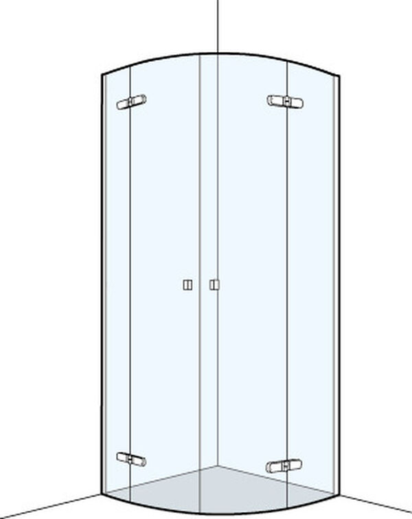 Paroi diagonale Koralle S500 Plus arrondi Silver polish Verre clair Plus image number 0