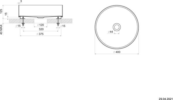 Auflegewaschtisch Gessi 316 Steel brushed image number 1