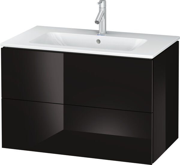 Waschtischmöbel L-Cube schwarz hochglanz image number 0
