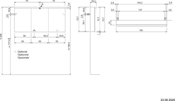 Spiegelschrank Alterna format LED plus light grey image number 1