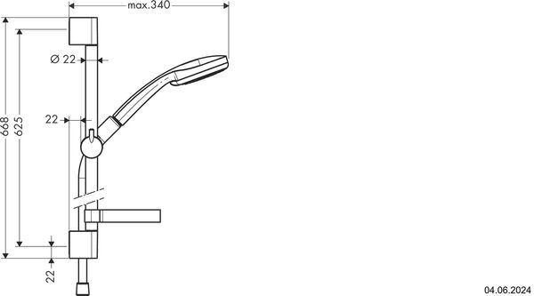 Garniture de douche Hansgrohe Unica'C chromé image number 1