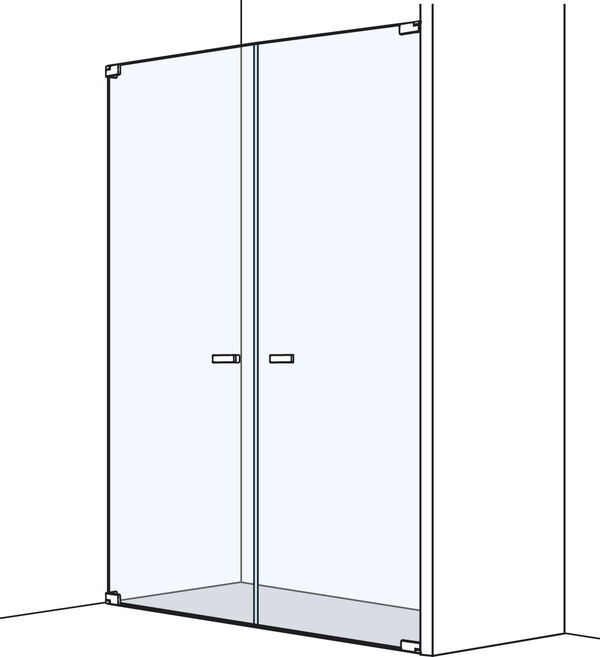 Porte battante Koralle S808Plus Couleur acier inoxydable Verre clair image number 0