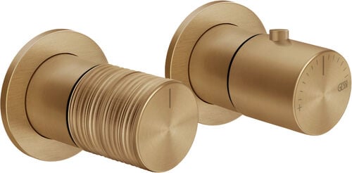 Miscelatore doccia-set di montaggio finale Gessi Habito Warm steel brushed Trame